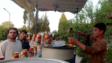 afghan soup seller's glassware