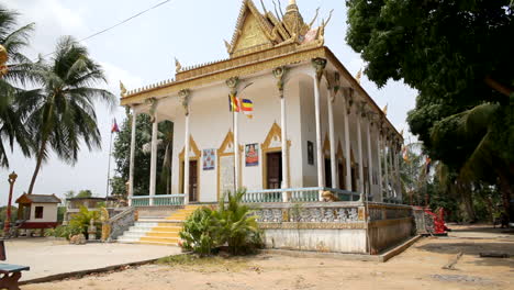 buddhist temple on a floating village in cambodia