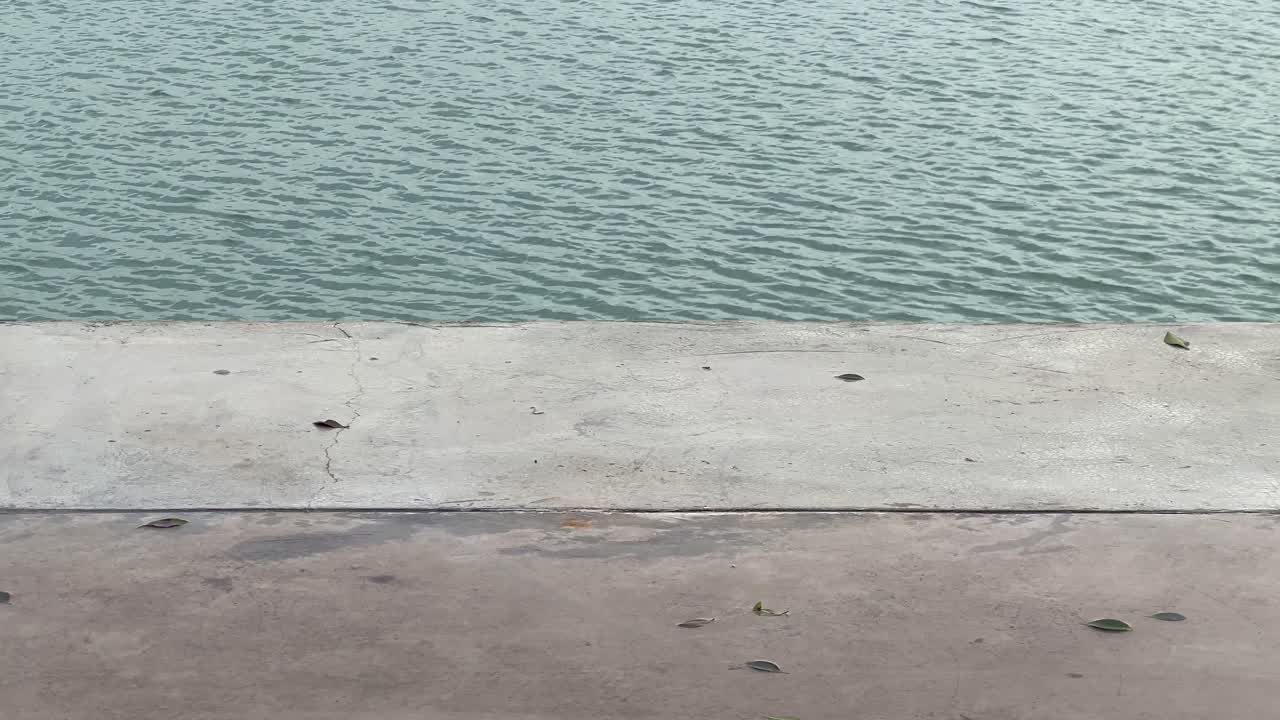 Video shot, side view of turquoise small waves