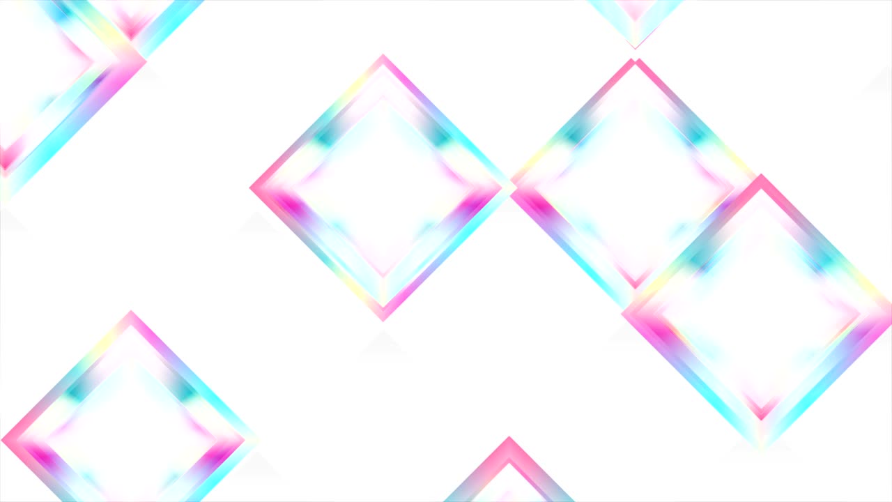 홀로그래픽 반이는 사각형 추상적인 비디오 애니메이션