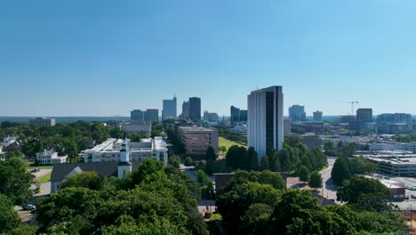 Downtown-Raleigh-North-Carolina-Aerial-Forward-Tracking-Shot