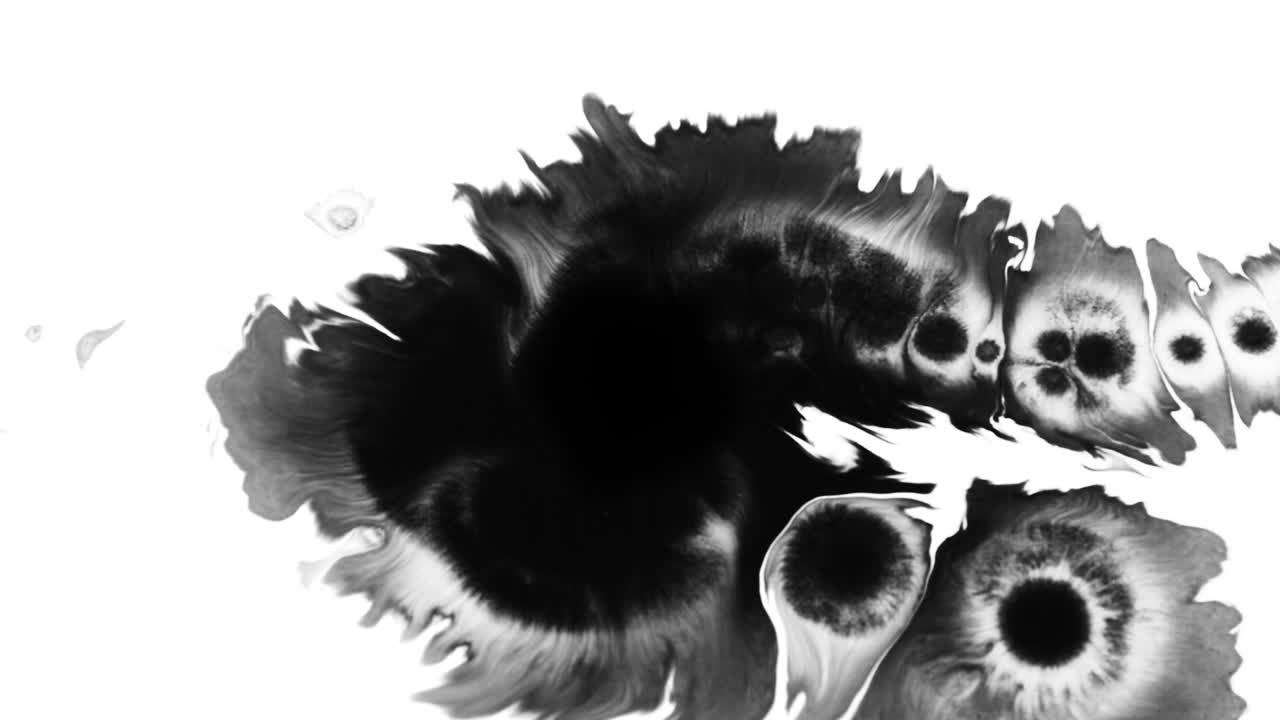 Organic Ink Drops on White 02