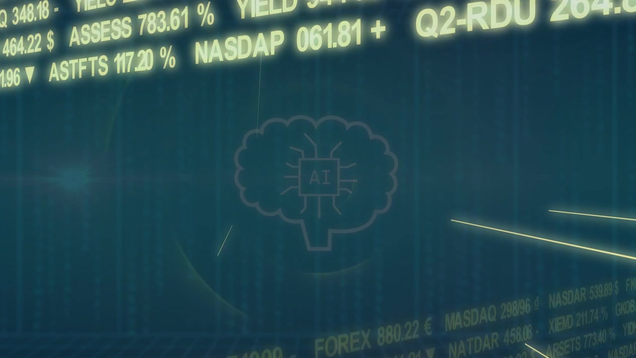 Neon streaks striking ring, avatar transitioning into AI brain, beams converging showing data flow