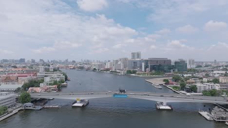 somdet phra pinklao bridge bangkok’s chao phraya river with siriraj hospital riverside view
