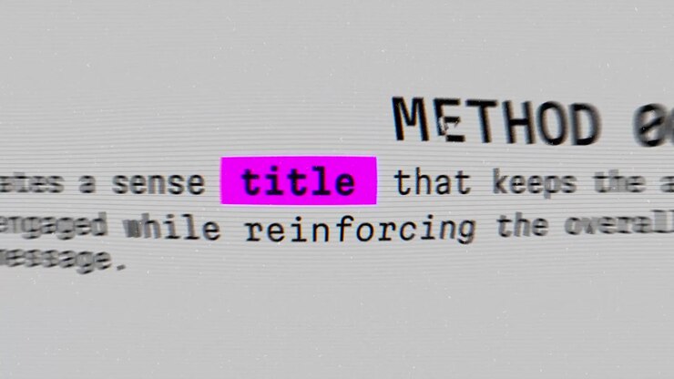 Animazione tipografica moderna con transizioni glitch fluide