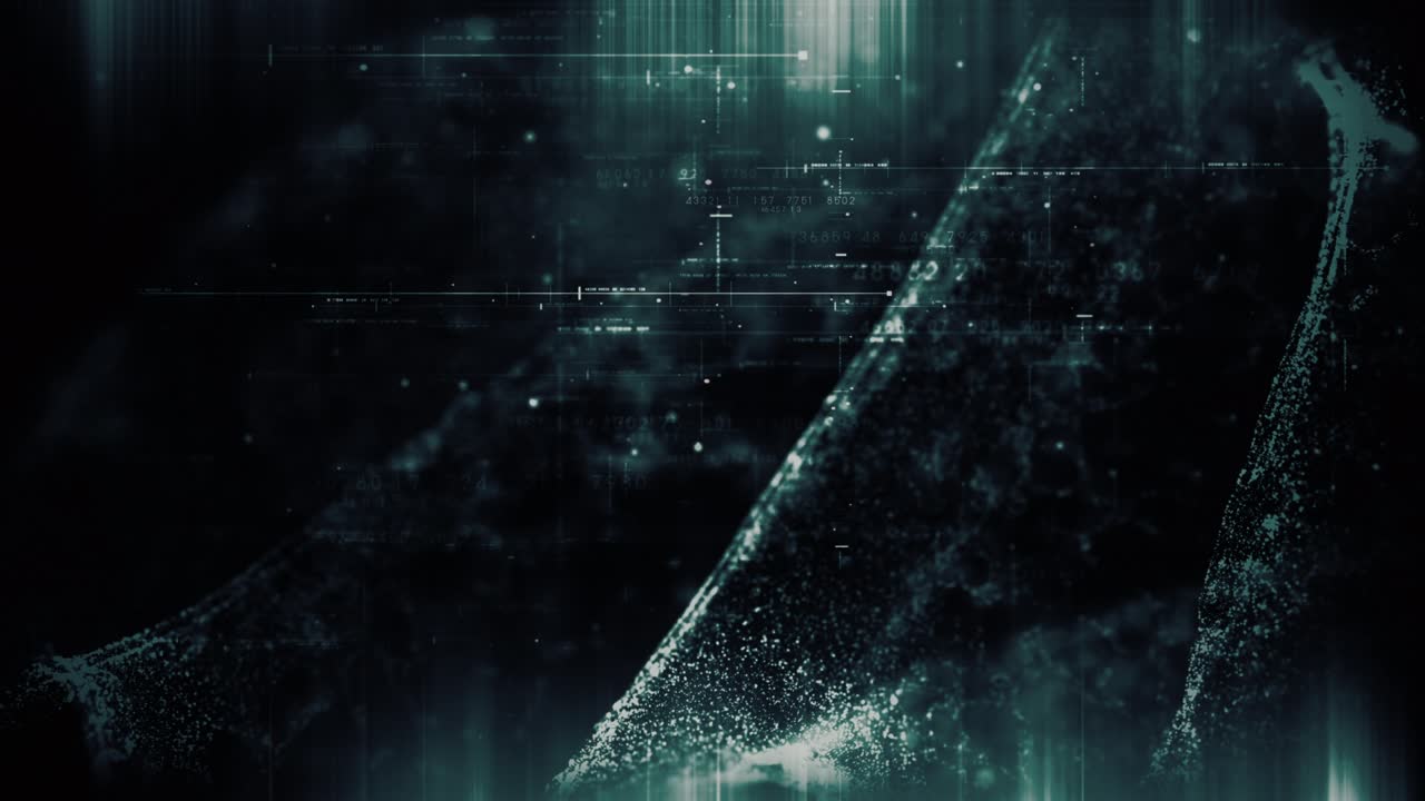 Futuristic Data Matrix Simulation HUD Background