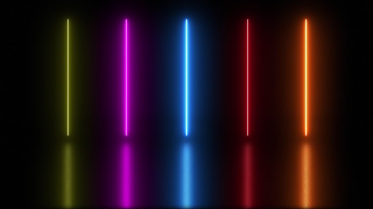 Abstract colorful background with bright neon rays and glowing lines