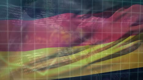 Animation-of-financial-data-processing-over-flag-of-germany