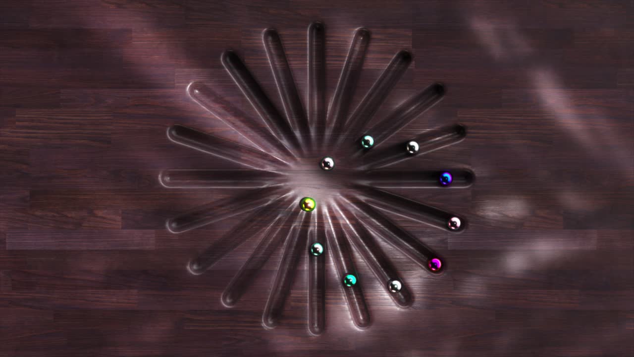 Abstract Wooden Design with Colorful Balls