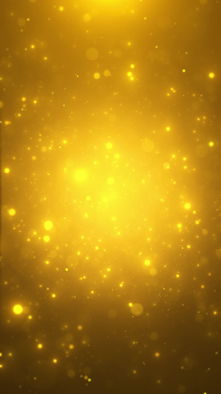 Animación de fondo para ceremonia de premios o boda: partículas doradas brillantes y rayos de luz
