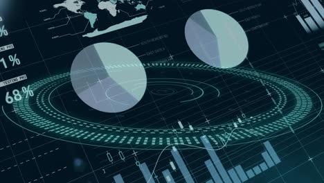 animation of digital data processing over statistics