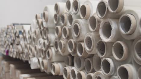 rolls of foil used on a foiling machine during leather production, close up shot