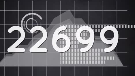 animation of numbers changing over statistics and data processing