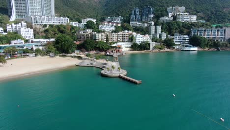 Aerial-view-of-Repulse-bay-Kwan-Yin-temple,-Hong-Kong