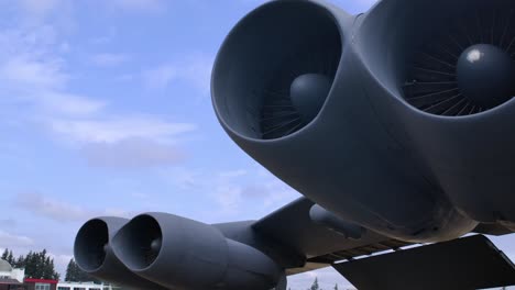 huge turbofan engines of the b-52 statofortress strategic bomber plane