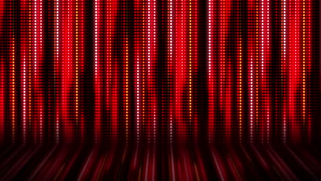 red colored bright lines fall down. glowing wall of dots. looped abstract animated background. screen pixels.