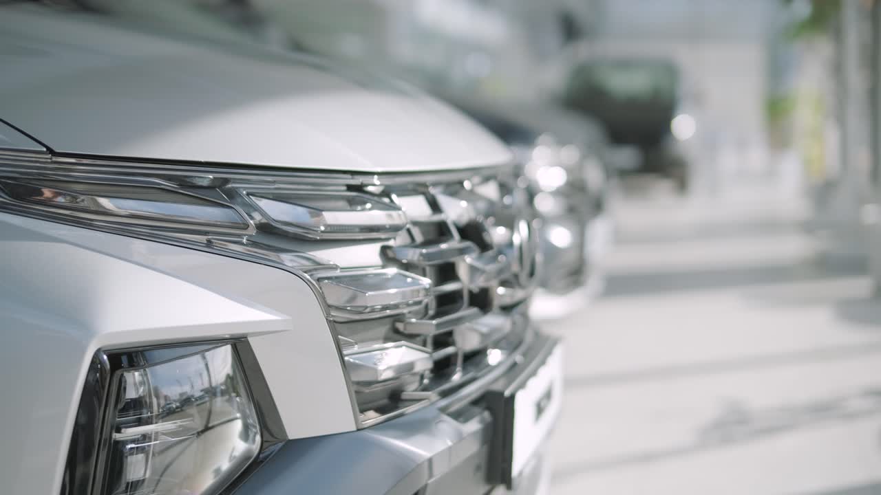 Close-up of a car's front end