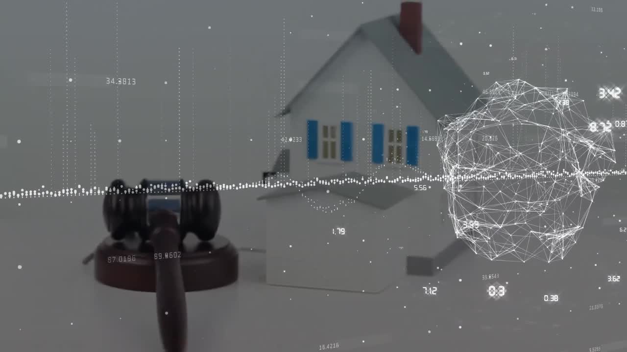 Animasjon av forbindelser og reaksjoner fra sosiale medier over kaukasisk forretningsmann som bruker smarttelefon