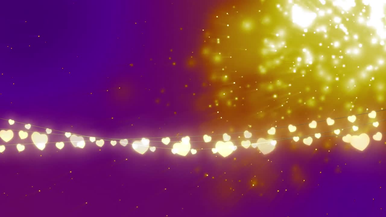 보라색 바탕에 반 ⁇ 이는 반점 위에 반 ⁇ 이는 요정 불빛의 애니메이션