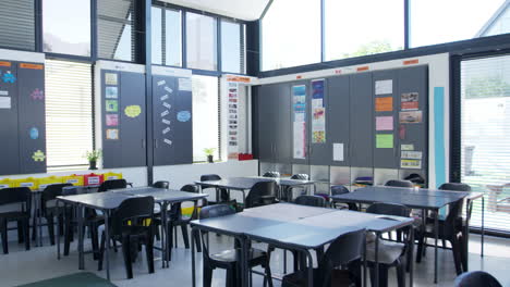 empty classroom in a modern high school