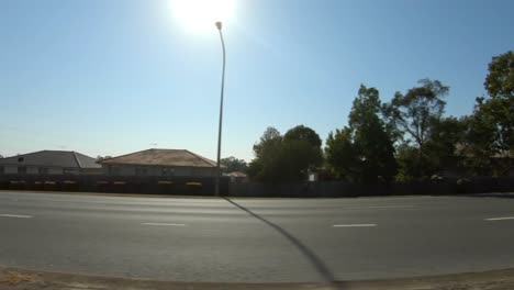 right facing driving point of view pov of quiet australian suburban freeway - ideal for interior car scene green screen replacement