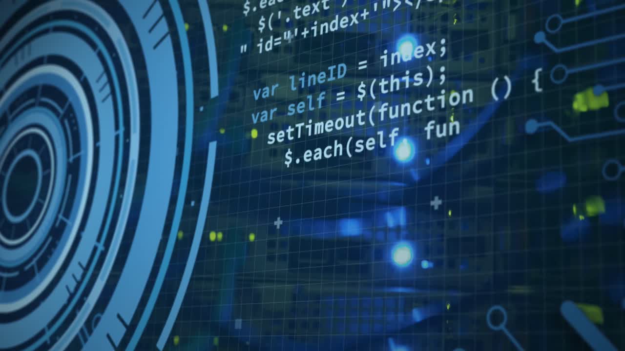 Animation of data processing over server room
