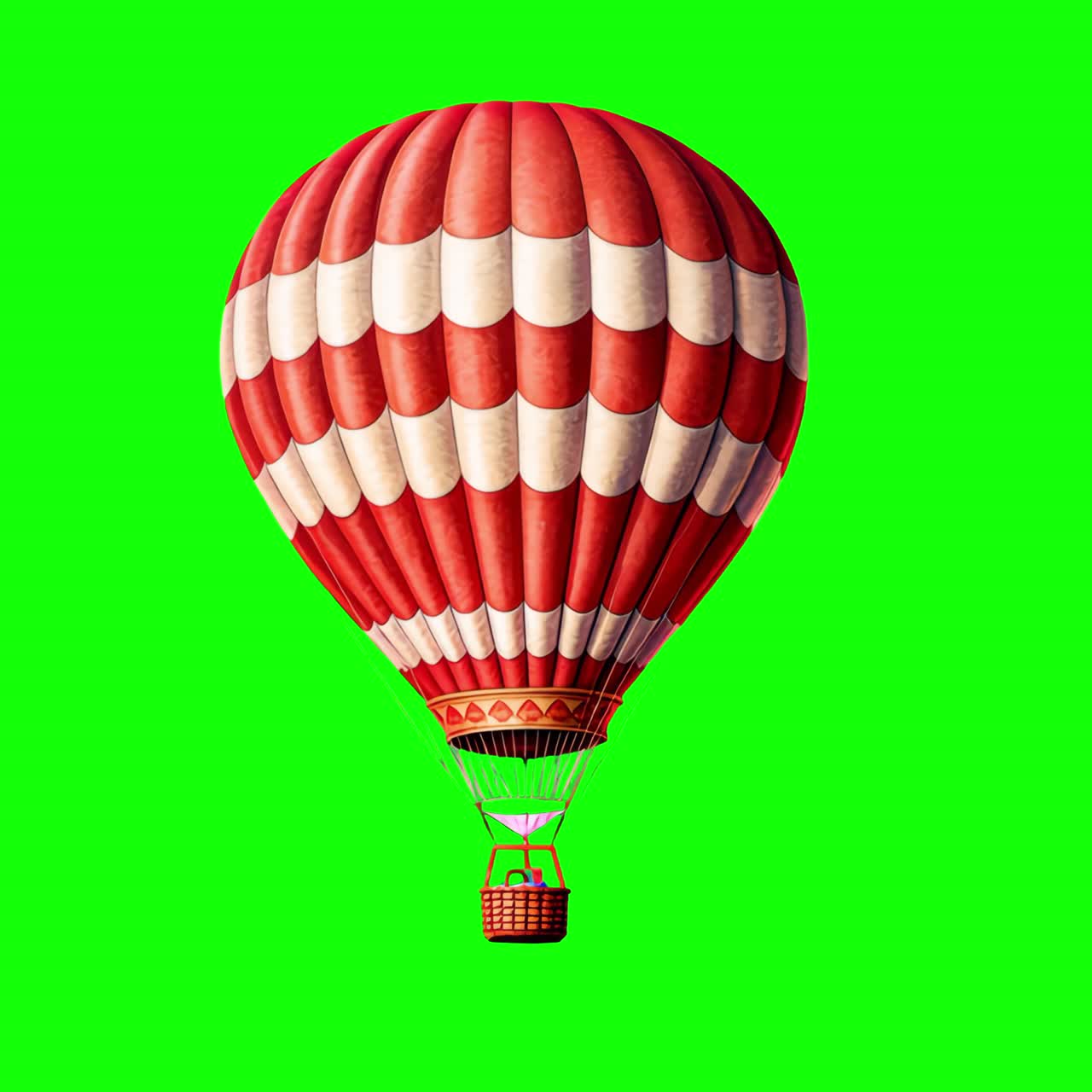 Animazione di una vivace avventura in mongolfiera, video 4K trasparente, green screen