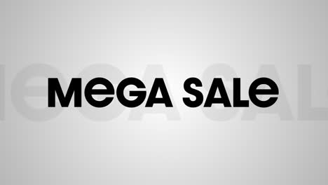 animación digital del texto de mega venta con efecto de sombra contra un fondo gris