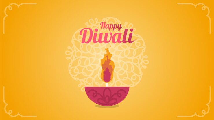 An animation of a Lovely diwali background with flat design