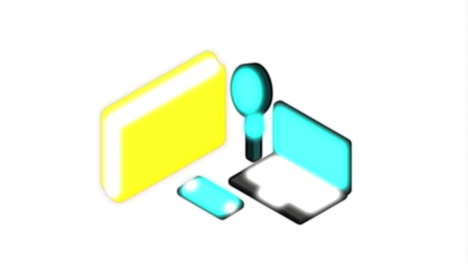 archivos, portátil, teléfono inteligente y lupa