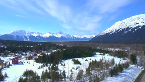 stunning revealing view of the mountains of the seward highway looking from girdwood alyeska alaska