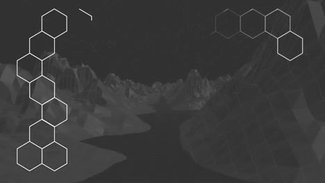 Honeycombed-animation-with-mountain-background-