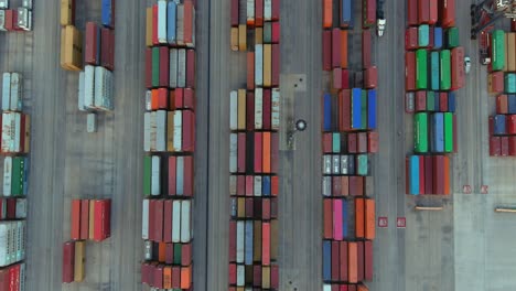 aerial establishing shot of large shipping port in la porte, texas