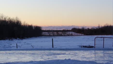 Nature-time-lapse-with-a-hockey-in-in-the-foreground