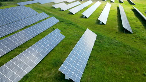 Field-With-Solar-Panels-In-Gdansk,-Poland---Source-Of-Sustainable-Energy