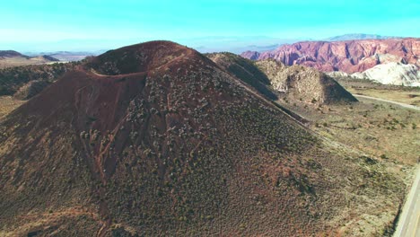 aerial view of cinder cone trail volcano near snow canyon state park, utah