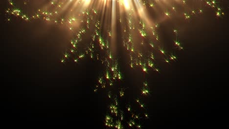 partículas brillantes de color verde dorado