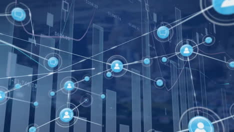animation of financial data processing and networks of connections