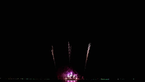 Fireworks during New Year&#039;s Eve near the coast