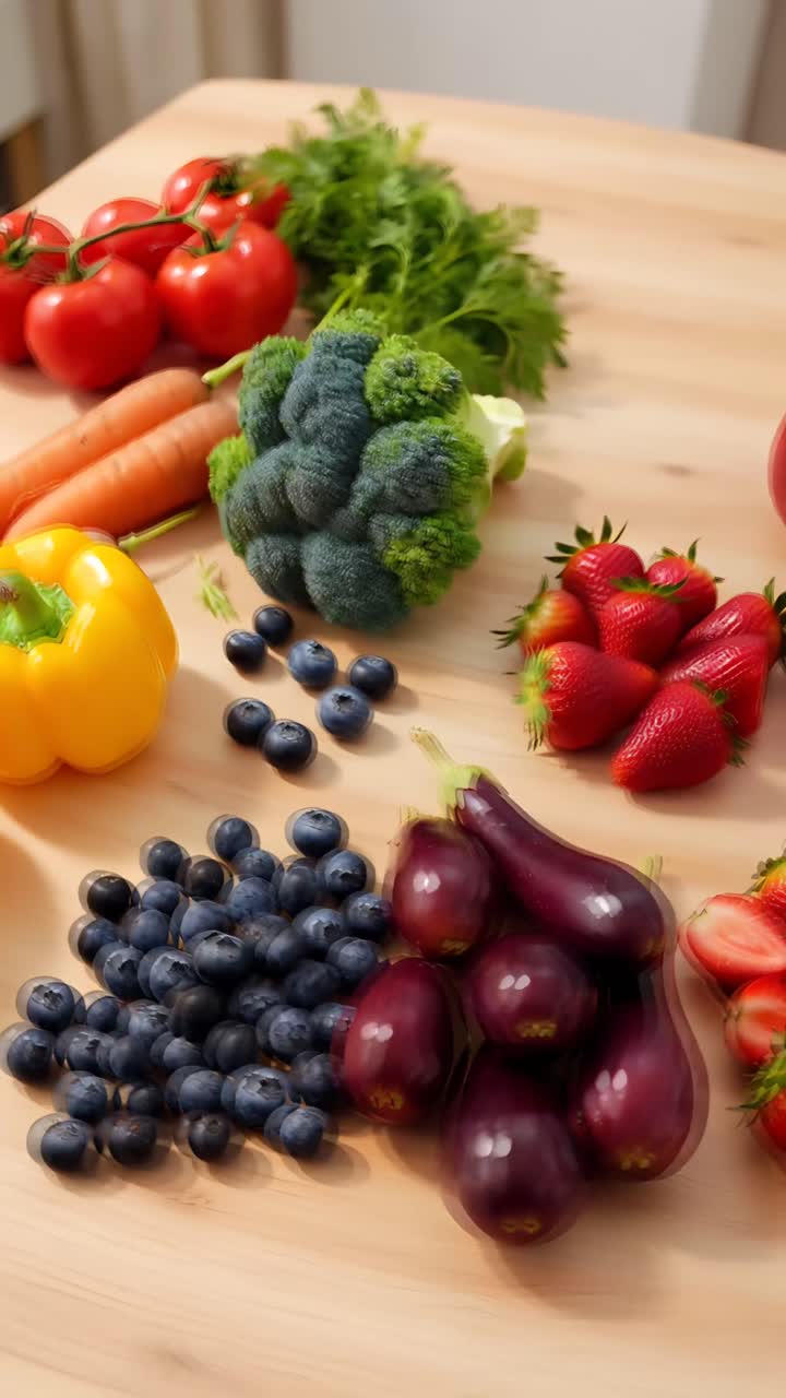 Frutta e verdura fresca biologica 4K.