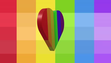 animation of rainbow heart on colorful background