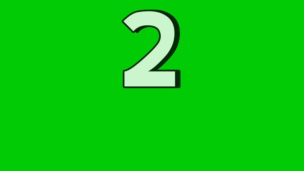 Falling Number 2 two Animation on Green Screen Background . Video element Effect for Video Editing, Chroma Key, Motion Graphics, and Stock Footage Projects – Transparent Background for Seamless