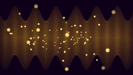 animation of multiple glowing spots moving in hypnotic motion on brown lined background