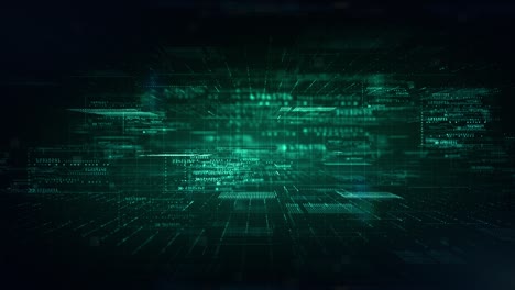 ciberespacio digital con partículas y conexiones de red de datos digitales. conexión de alta velocidad y análisis de big data, tecnología matriz digital concepto de fondo abstracto. diseño en bucle 4k.