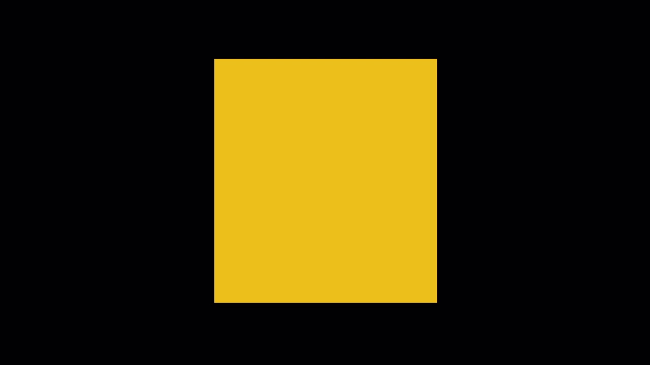 Yellow Rectangle Expanding and Shrinking on Black Background