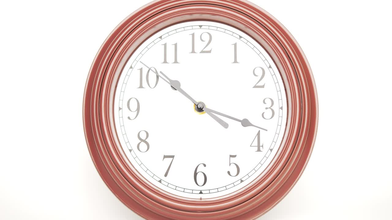Wall clock on white background, Showtime 10.00 am or pm.