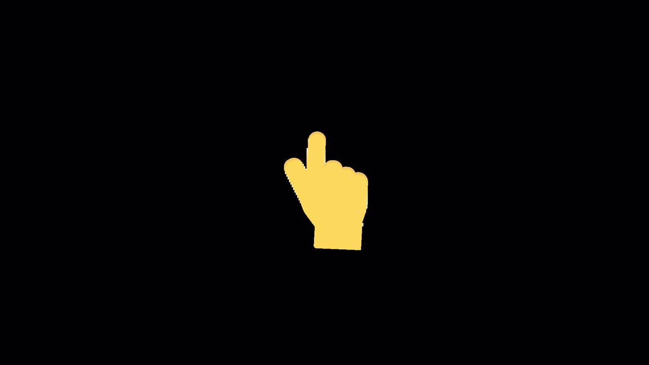 Animated Yellow Hand Clicking or Tapping Gesture