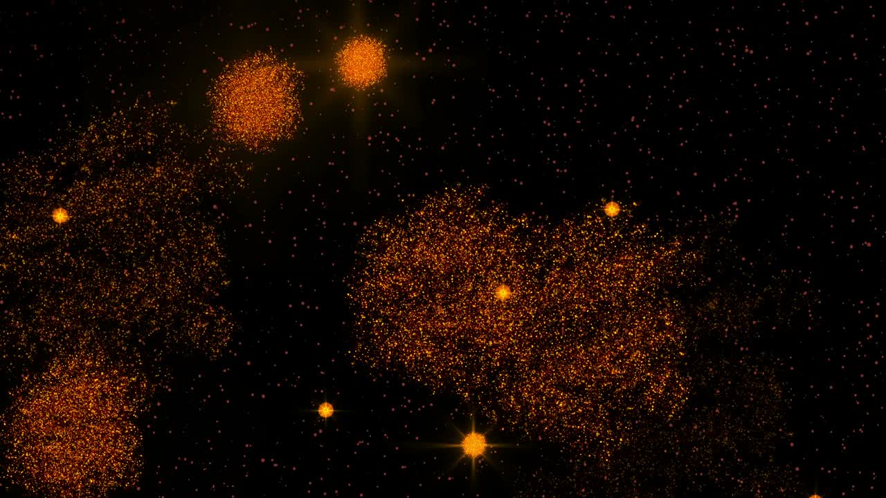 Fireworks from lights. Realistic animation. Festive or New Year fireworks with loop seamless. Glowing fireworks in 4K. Abstraction of shining fireworks in the night sky.