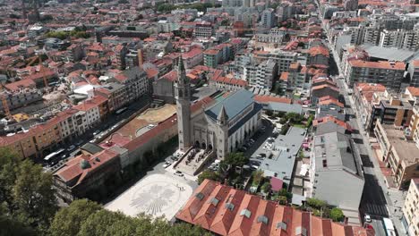 aerial - church nossa senhora da conceição in porto, portugal