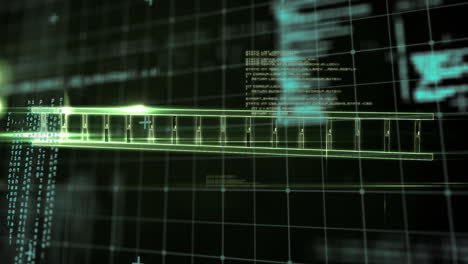 animación de la cadena de adn sobre el procesamiento de datos científicos en un fondo oscuro